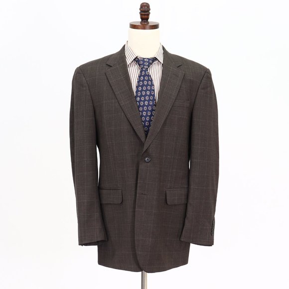 Jos. A. Bank 42L Brown Check 2-Button Sport Coat Blazer Jacket B095 - Picture 1 of 11